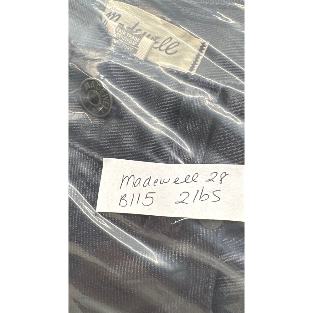 Madewell Jeans Coated Wax 90s Straight High Rise Women 28 Midnight Foil Blue New - Picture 14 of 14